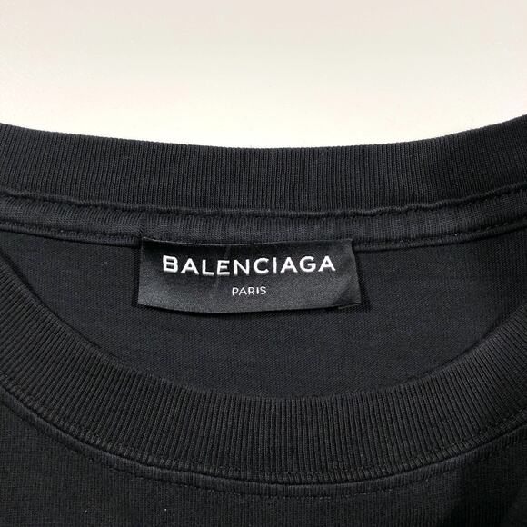 Balenciaga Small Lower Case Chest Logo Black Tee T Shirt Size Large L B14 - Picture 6 of 11